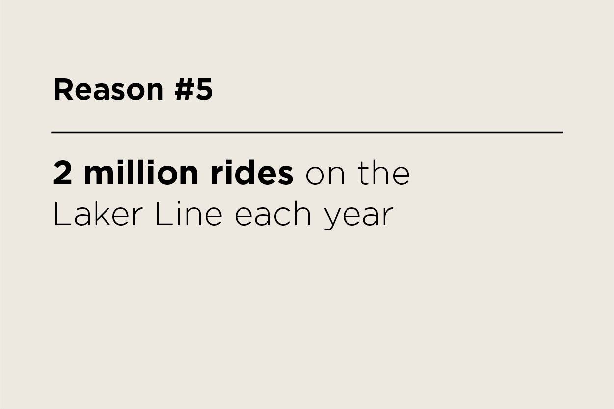 2 million rides on the Laker Line each year